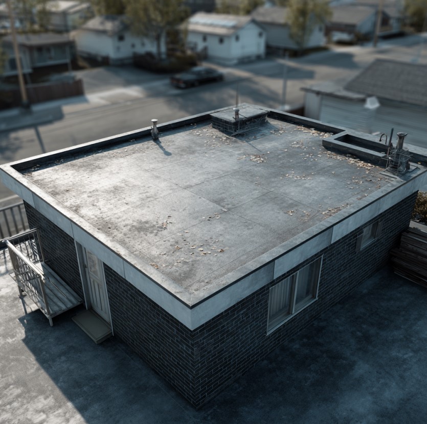 debris shorten the lifespan of flat roofs