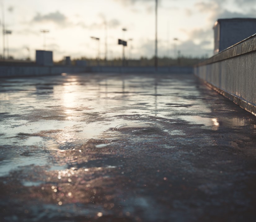 ponding water on flat roof in Seattle